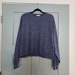ZSUPPLY Leopard Print Sweatshirt Size Large • Cozy Loungewear Pullover Top